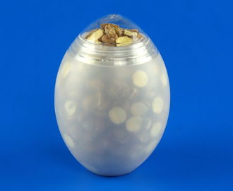Food Grade Material Plastic Storage Canisters Egg Shape 485Ml 47MM Caliber